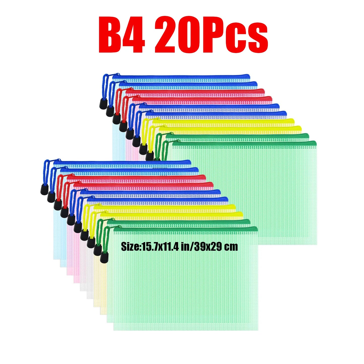 Zipper Documents Bag A4/A5 Plastic Folders A3 Transparent Waterproo File Organize Storage Bag School Office Stationery Supplies