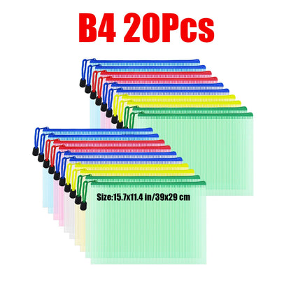 Zipper Documents Bag A4/A5 Plastic Folders A3 Transparent Waterproo File Organize Storage Bag School Office Stationery Supplies