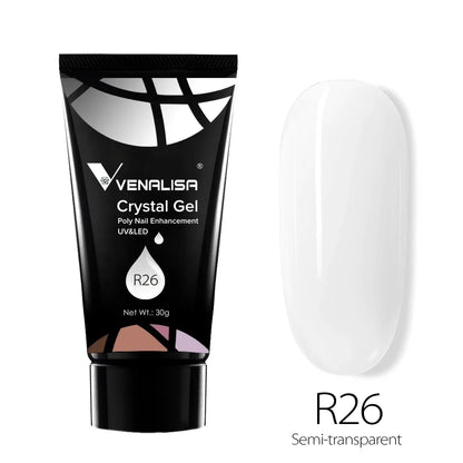 VENALISA Poly Nail Gel Nail Acrylic Gel Self Leveling Natural Pink Prolong Gel Clear Color Crystal Gel Nail Nail Art Jelly Gel