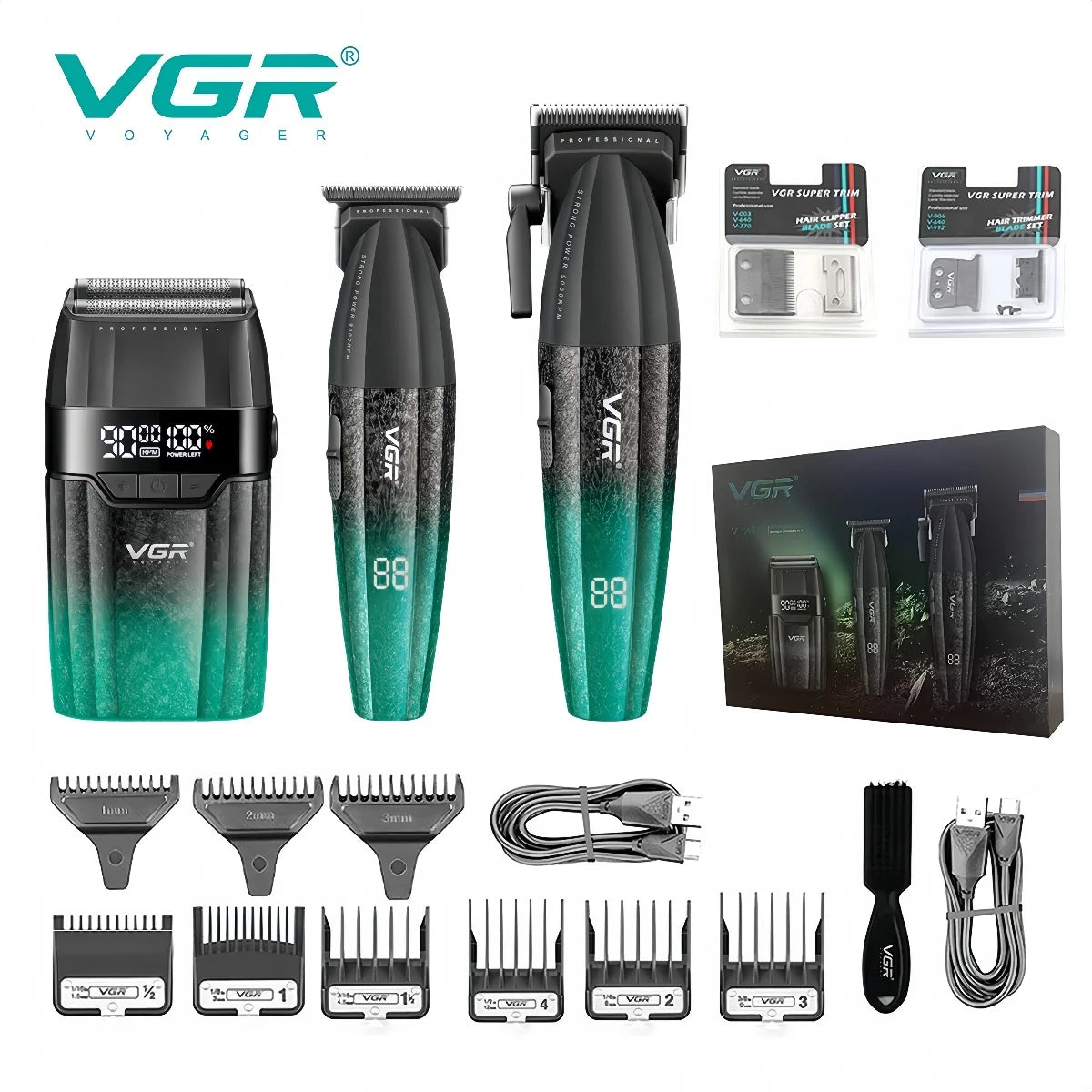 VGR Hair Clippers Professional Hair Trimmers Rechargeable Body Trimmer Electric Clippers Adjustable Hair Clippers Men V-640 s3.