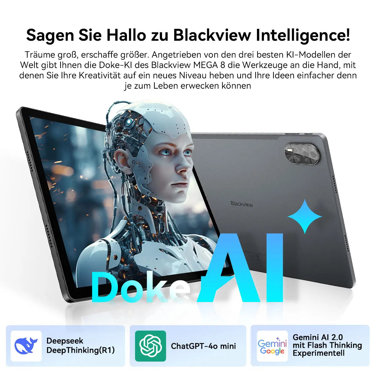 Blackview MEGA 8 Tablet 13‘’ 2K FHD Display, Octa Core T620 Android 15, 12GB RAM, 512GB ROM, 50MP + 13MP Camera, 11000 mAh.