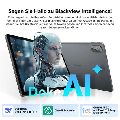 Blackview MEGA 8 Tablet 13‘’ 2K FHD Display, Octa Core T620 Android 15, 12GB RAM, 512GB ROM, 50MP + 13MP Camera, 11000 mAh.