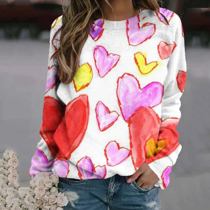 Love Heart Sweatshirts 3D Print Hoodie Women Fashion Streetwear Oversized O-Neck Hoodies Harajuku Woman Pullovers Woman Clothing.