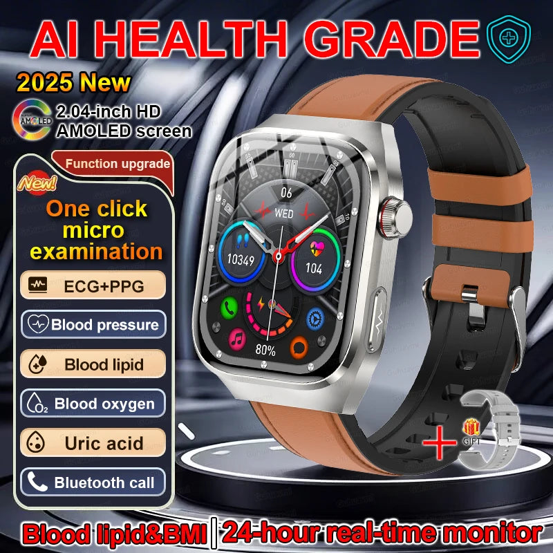 SmartWatch Voice Call Push reminder Physical examination Health Watch Blood Pressure UricAcid Blood Oxygen ECG Sport Smart watch