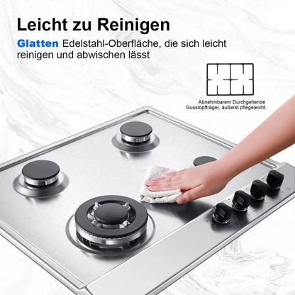 TopStrong 4 Burner Stainless Built-in Stove Natural Gas Propane Gas NG/LPG Gas Hob YYEUGCT-S04.