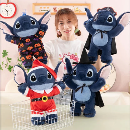 40CM Lilo and Stitch Xmas Disney Plush Toys Cartoon Anime Stuffed Kawaii Halloween Soft Stich Doll Plushie Kids Birthday Gifts.