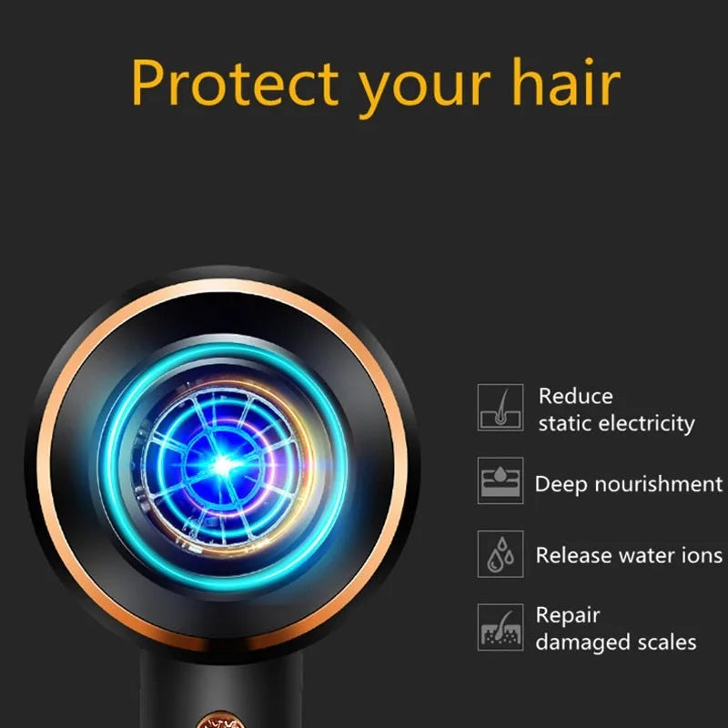 Kemei Powerful Electric Hair Dryer with Overheat Protection System New Hair Drying Machine No Hair Injury Water Ions Hair Blower