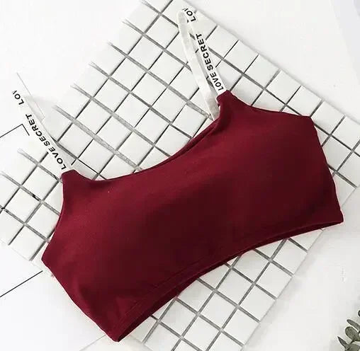 Women Active Bra Casual Top Letters Print Strap Cotton Top Fitness Gym Jogging Sleep Bra Girl Wire Free Bandeau Paded Bra Tops.