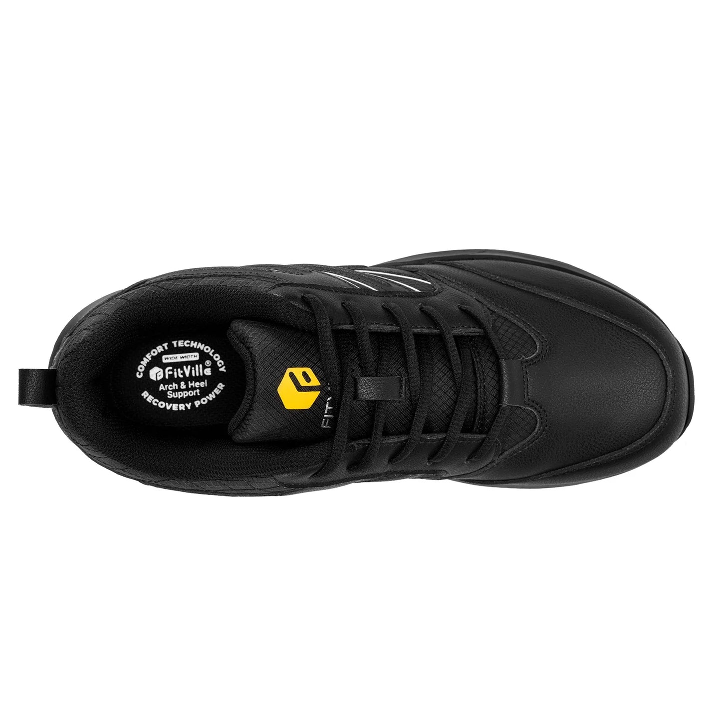 FitVille Men'S Widened Hiking Waterproof Outdoor Work Hiking Shoes With Arch Support To Relieve Heel Pain Lightweight Non-Slip