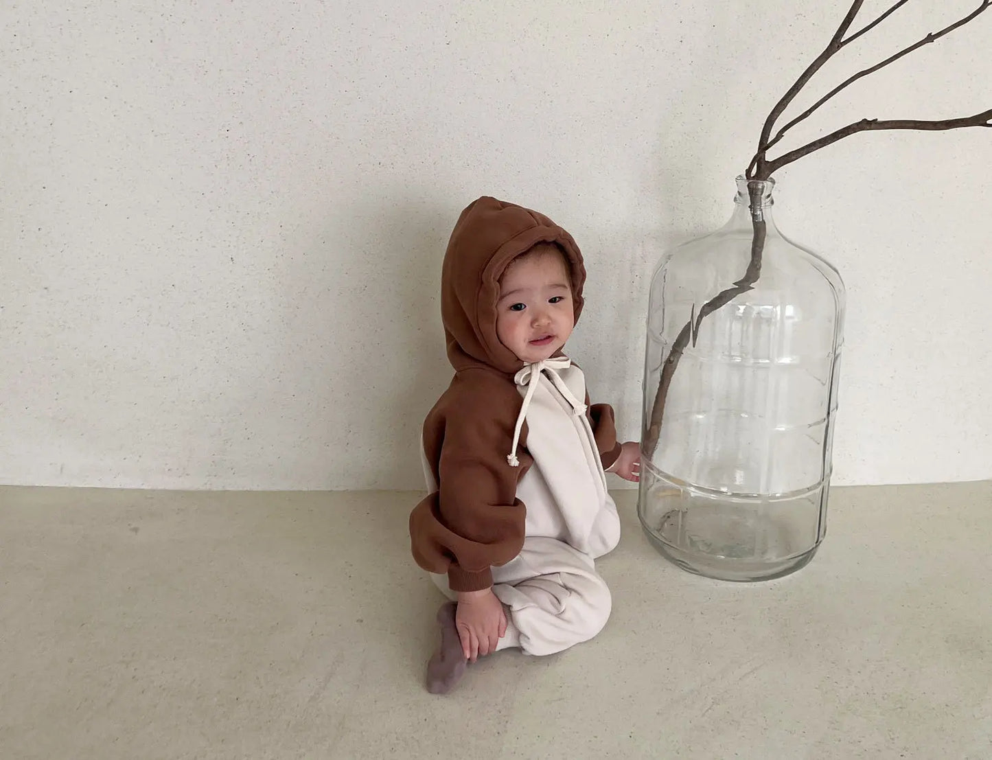 Baumwoll-Stram pler mit Kapuze für Jungen und Mädchen, perfekt für Herbst und Frühling.