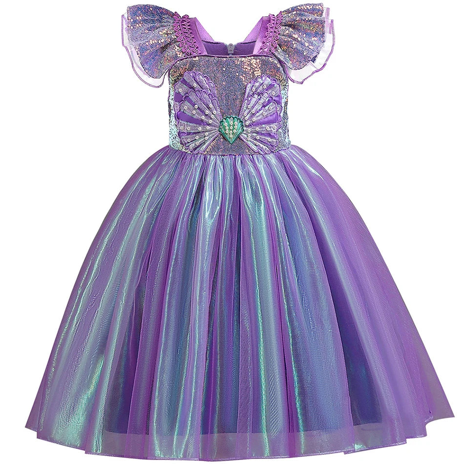 Disney Kleine Meerjungfrau Prinzessin Kleid Kinder Phantasie Karneval Cosplay Kostüm Geburtstag Hochzeit Party Kleidung Halloween Kostüm.