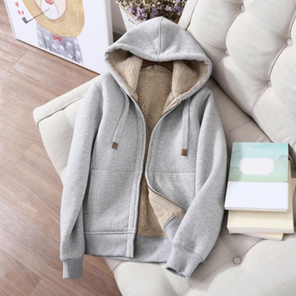 Women's Sweatshirt Pants Suit Autumn and Winter Warm Long-sleeved Fleece Thick Hoodie Coat Jogger Pants Sportswear Two-piece Set.