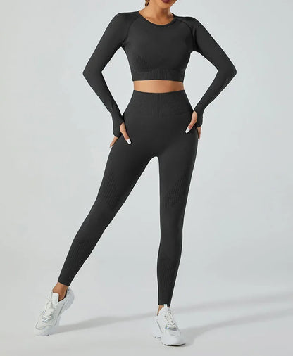 In-stock Women's Yoga Suit Five-piece Set Seamless Fitness Wear For Running Sports Top Leggings From Mainland China.