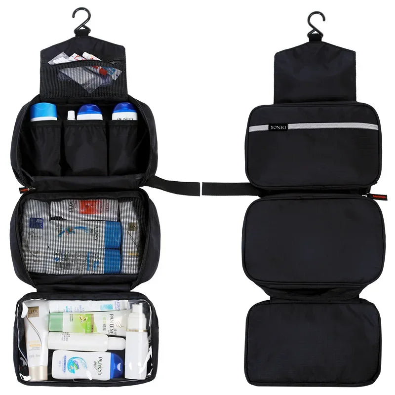 Hanging Men's Toiletry Bag Large Waterproof Cosmetic Bags Travel Organizer Lady Toiletries Makeup Toilet Foldable Bathroom Kit.