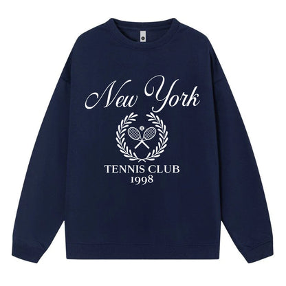Herbst plus Größe Frauen Sweatshirt neue Jugend Tennis Club 1998 Logo Print Hoodie lose warme Pullover Fleece weiche weibliche Kleidung.