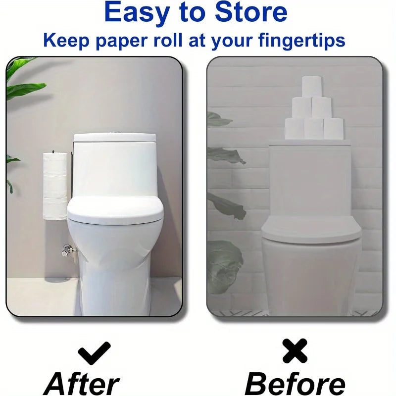 Schwarzer selbstklebender Toilettenpapierhalter – Wandhalterung ohne Bohren, Badezimmeraufbewahrung mit Handtuchhalter für Küche und Badezimmer