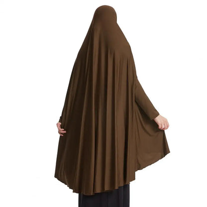 2 pieces Women Robe Middle East Arab Vintage Full Cover Long Sleeve Robe Pleated Hem Muslim Hijab Robe with Hooded Maxi Robe