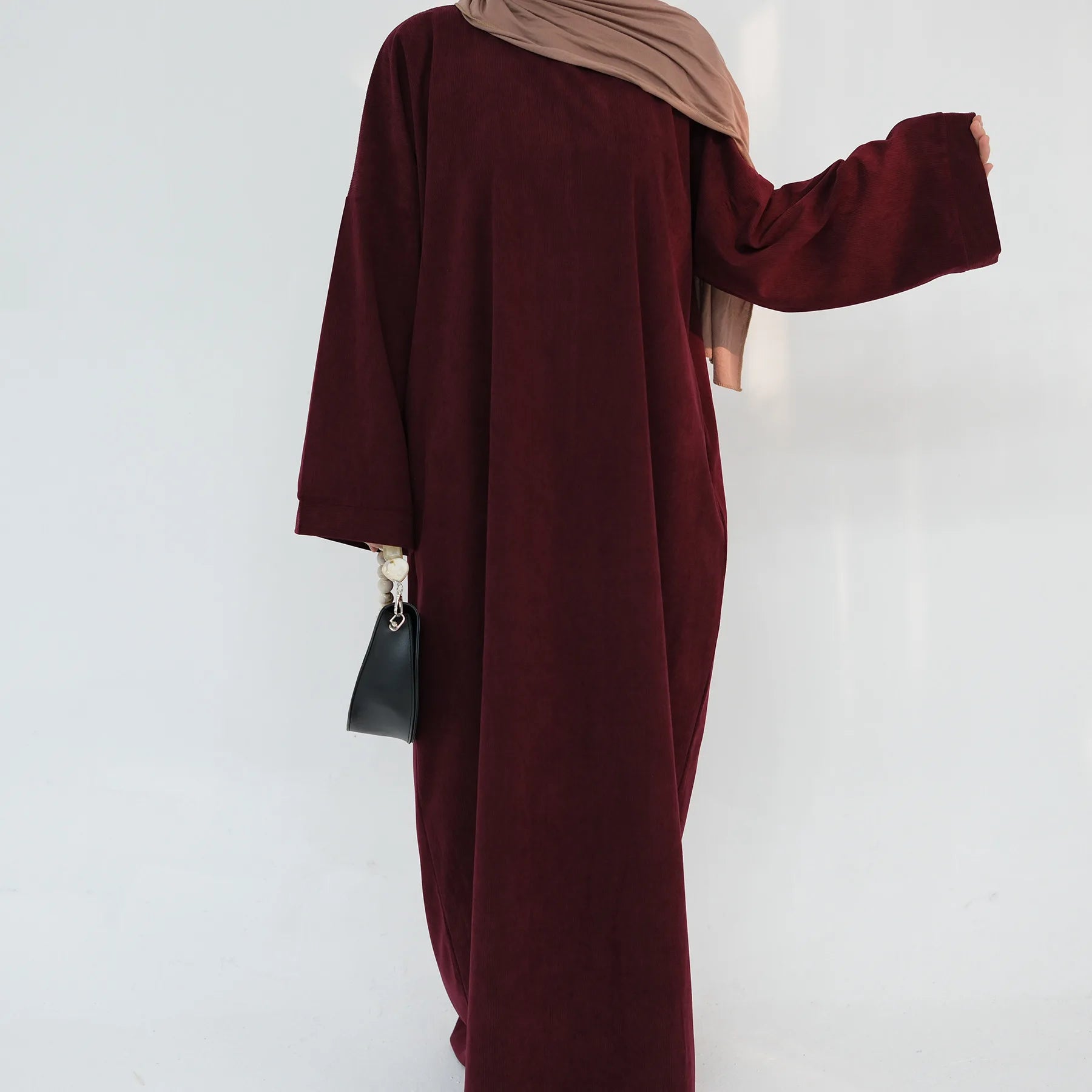 2024 Winter Dubai Women Corduroy Abaya Dress Ramadan Eid Arabic Modest Muslim Clothing Islam Party Jalabiya Fashion Turkey Robe.
