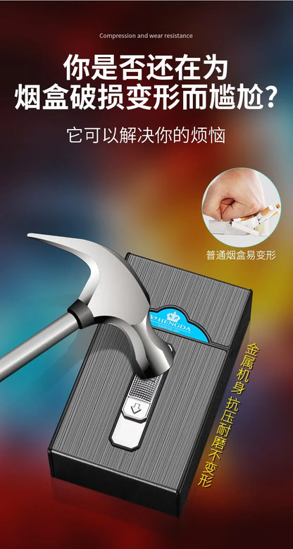 20 Whole Pack Cigarettes Dual Arc USB Charging Lighter Outdoor Moisture-proof And Waterproof 2 in 1 Electronic Lighters Smoking.