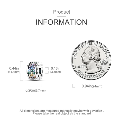 Silver Clasp 925 Sterling Silver CZ pave Clip Charms Daisy Beads Stopper Safety Chain fit Original Bangle Bracelet Jewelry Clip.