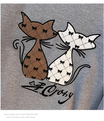 175 kg Plus Size Damen Büste 170 Herbst Cartoon Langarm Sweatshirt Schwarz Grau 5XL 6XL 7XL 8XL 9XL.