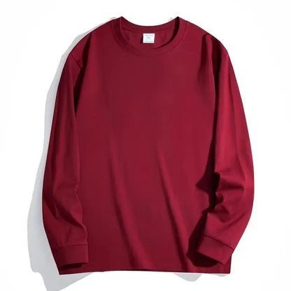 300gsm Heavy Weight Cotton T-shirt Long-sleeved T-shirt for Men Women Pure White Men's Blank Shirt Wholesale