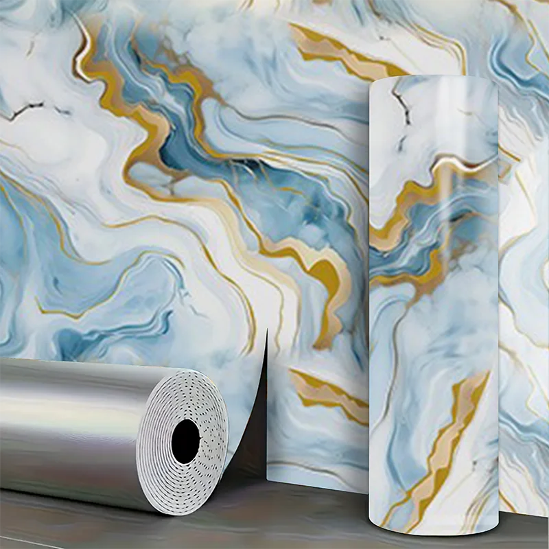 Self adhesive marble wallpaper PVC waterproof and stain resistant bedroom living room TV background wall decoration wall sticler