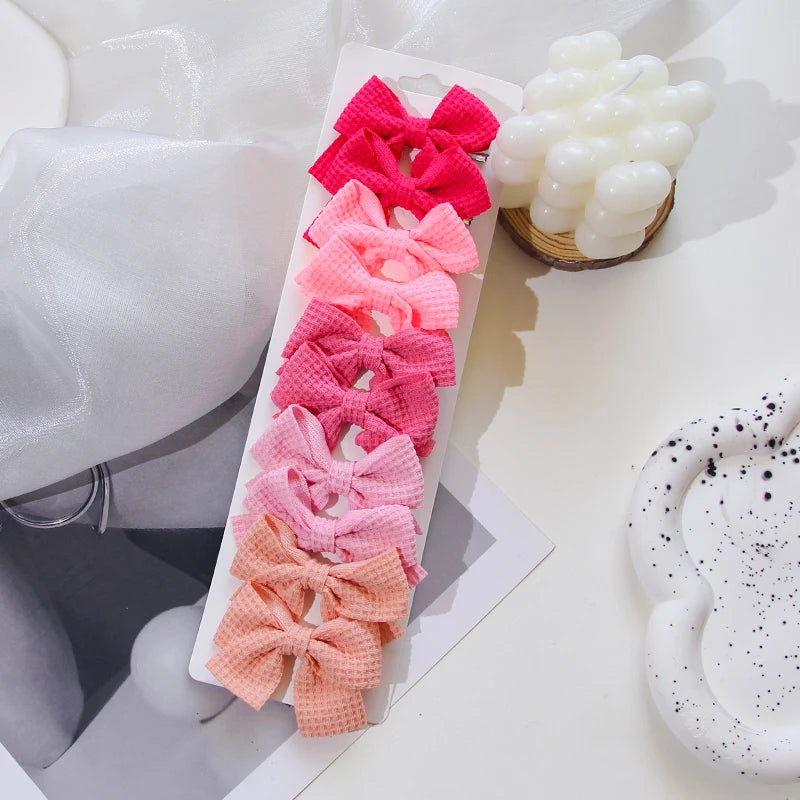 6/10Pcs/Set 2025 Fashion New Cute Ribbon Bowknot Hair Clips for Kids Handmade Baby Girls Hair Accessories.