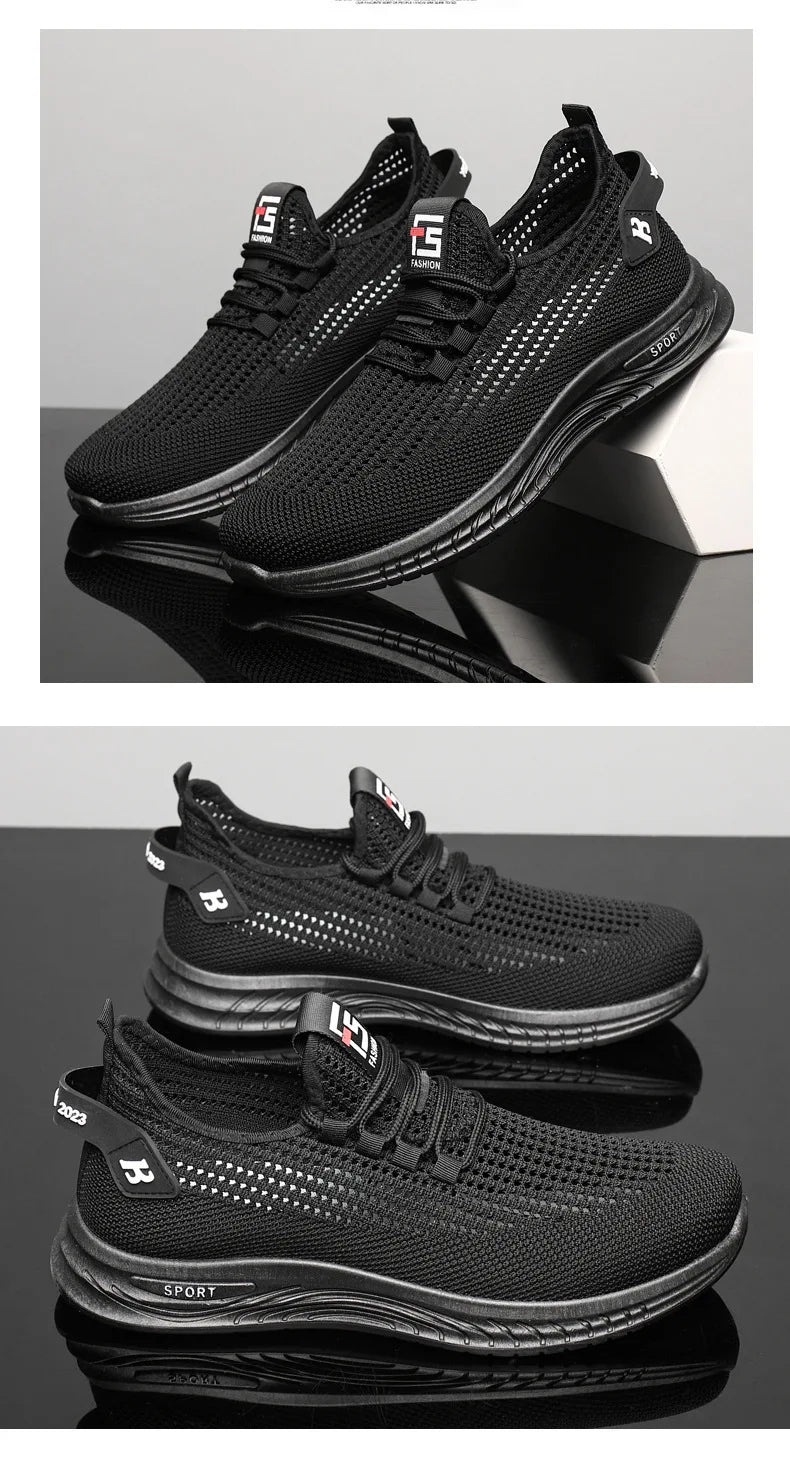 Oulylan Men's Sneakers Classic Casual Shoes Breathable Mesh Running Sneakers Without Laces Lightweight Men Shoes 2025 Summer New.