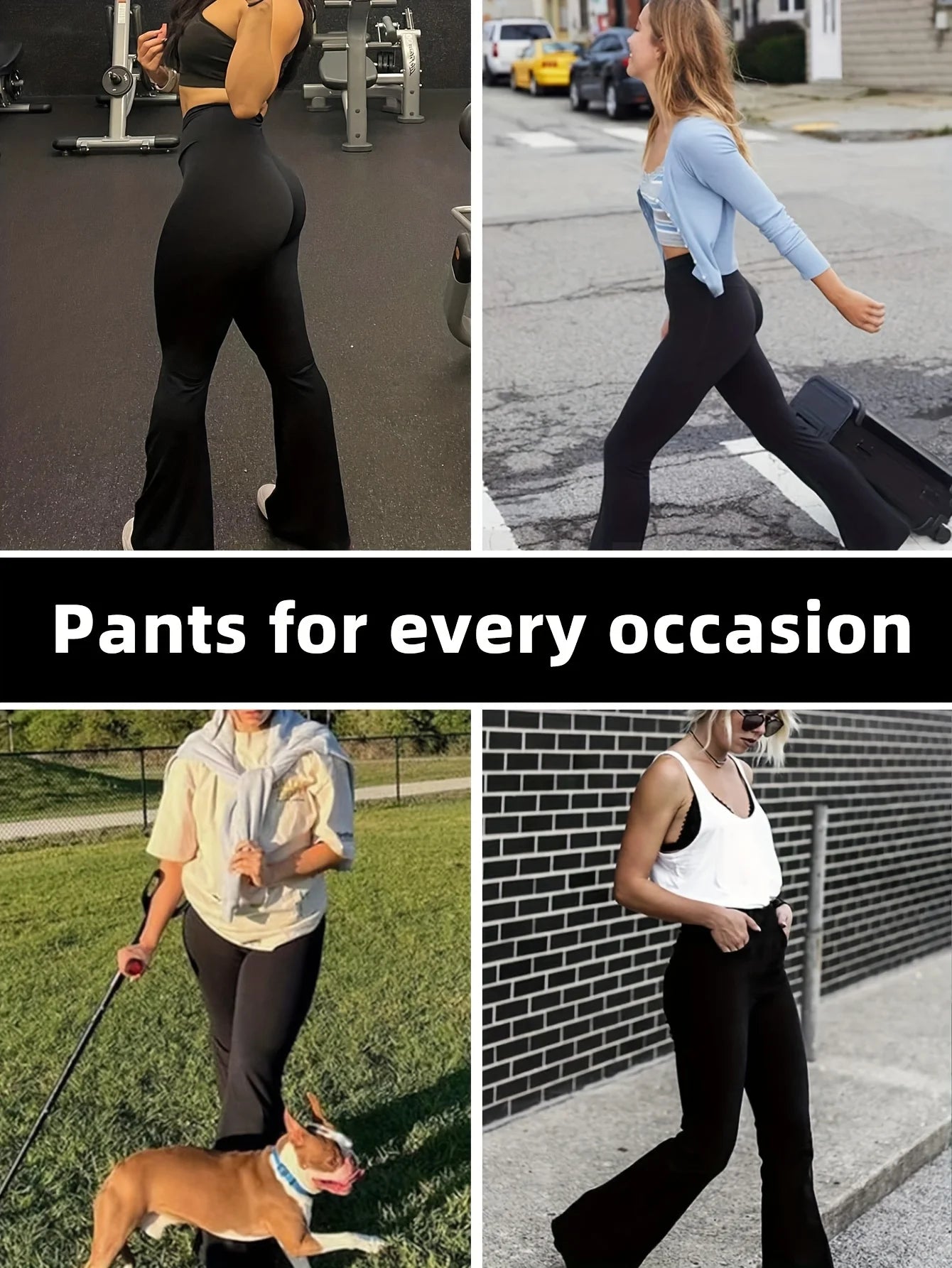 Eng anliegende Schlaghose für Damen im Frühling und Sommer mit hoher Taille, lange schwarze Hose mit schmalem Bein, dünne Hose mit weitem Bein für schlanke Frauen.