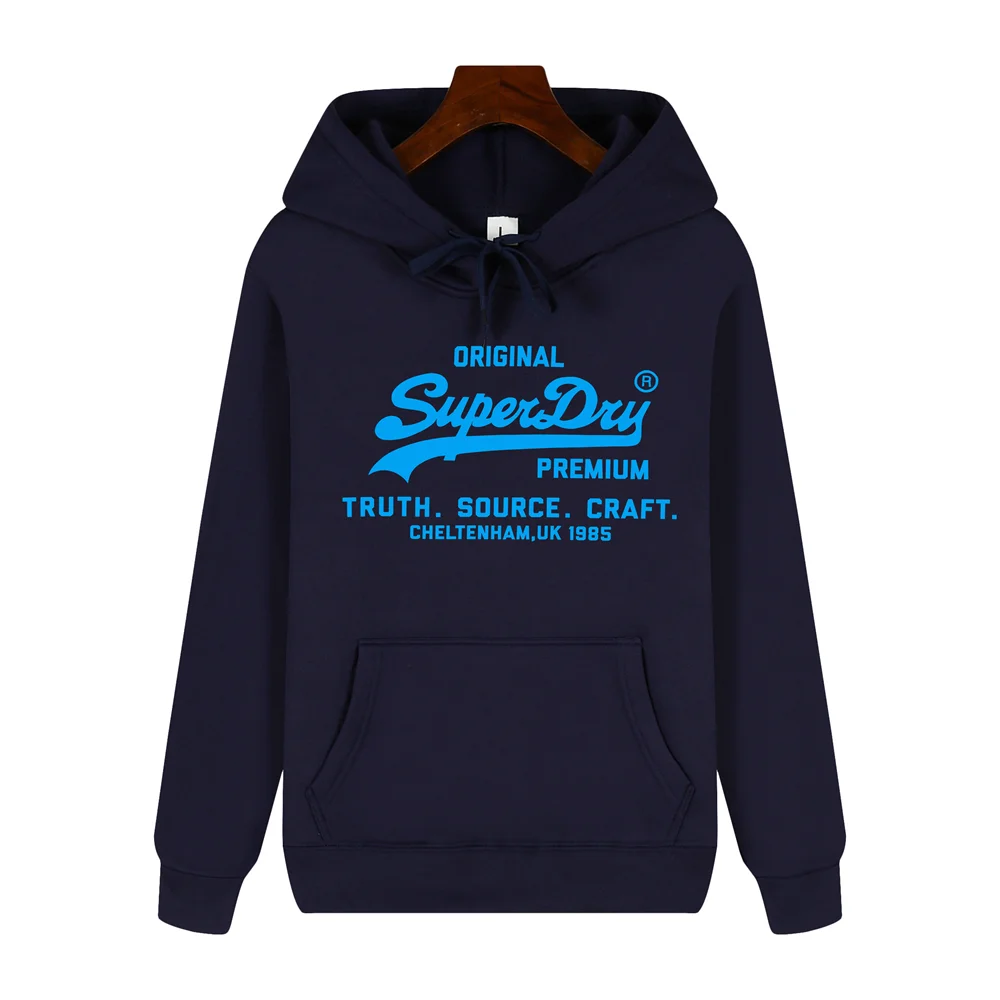 SUPERDRY Brand Men's Autumn and Winter Fashion Casual Hooded Sweatshirt Street Hip-hop Retro Sweatshirt Sports Men's Hoodie.