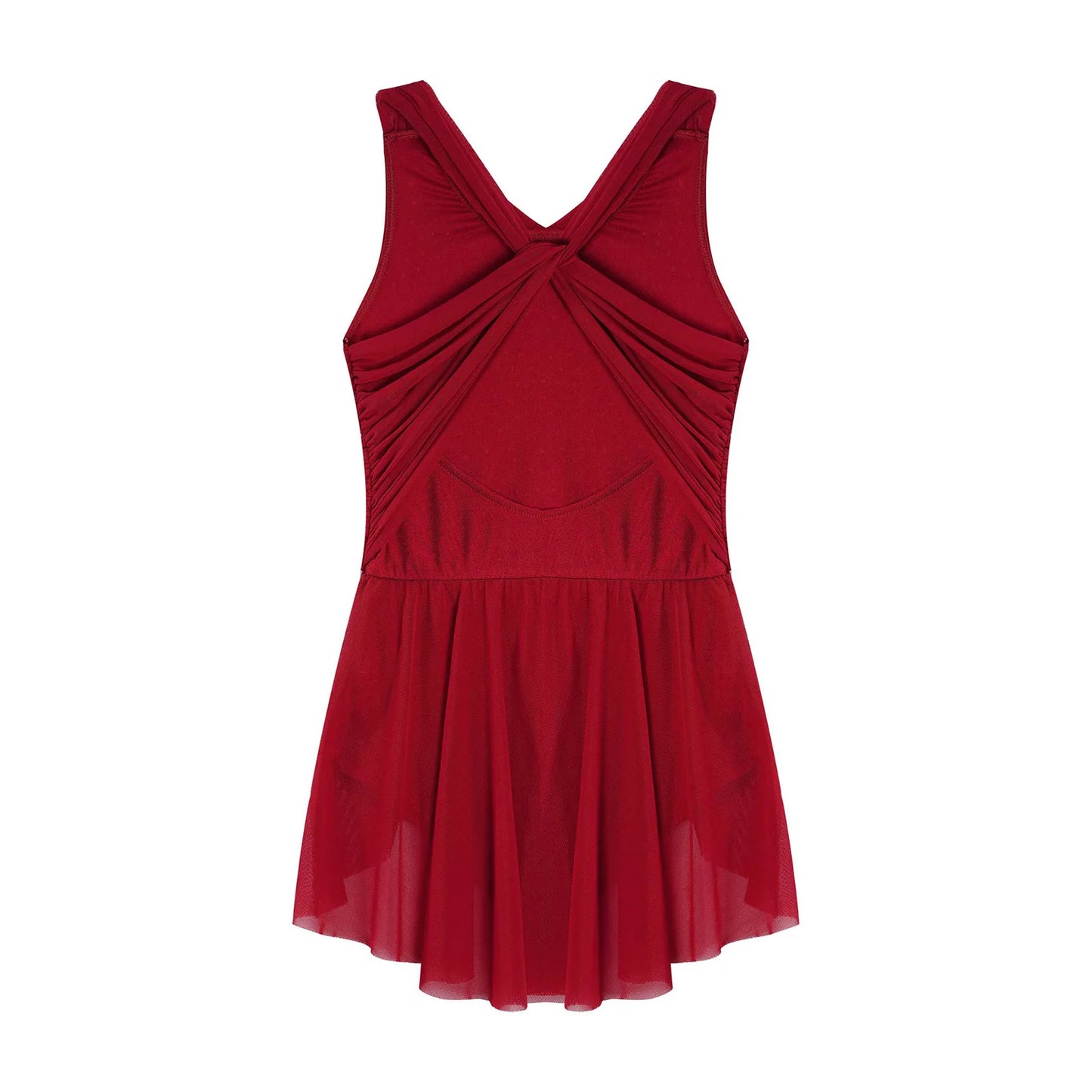 Kinder Mädchen Ärmellose Ausschnitt Strass Eiskunstlauf Trikot Kleid Lyrical Dance Gymnastik Akrobatik Leistung Kostüm