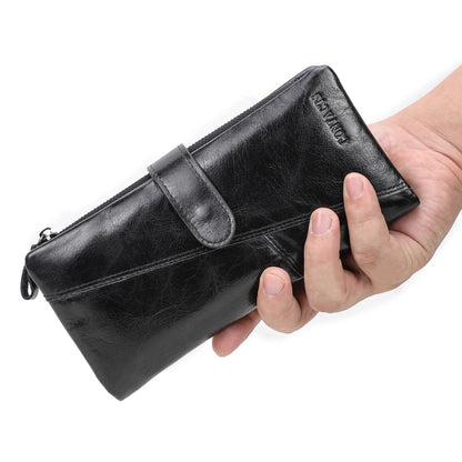 Contact's 100% Genuine Leather Wallet Women Long Coin Purse Hasp Design Clutch Bags Name Engraving Card Holder Wallets Cartera