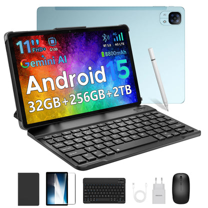 DOOGEE Tab E3 Tablet 11" Screen Android 15 Gemini AI 7.5mm Ultra-thin 32GB (8+24) 256GB Dual Speakers 8800mAh Battery Smart Pad