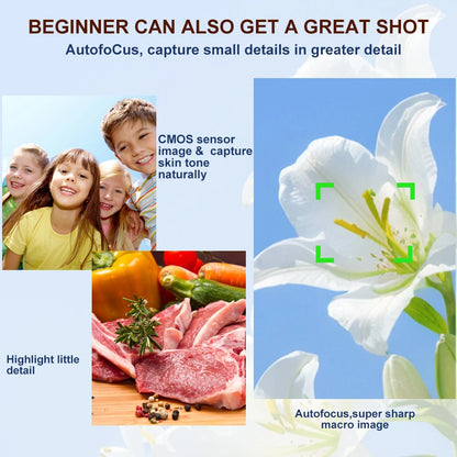 Ourlife Digital Camera CCD Dual Screen Portable Digital Camera 18X Zoom 5K Vintage Vlog Video Recorder 80MP CCD Selfie Camera.