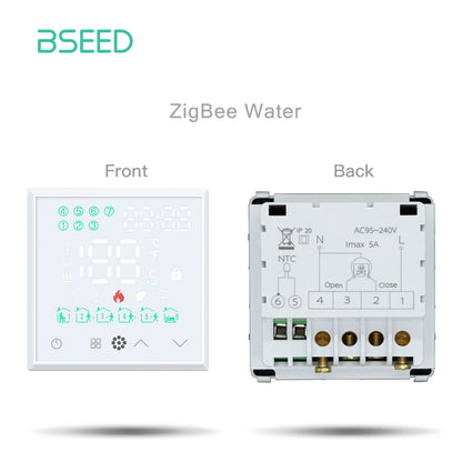 BSEED Zigbee Electric Floor Heating Thermostat LED Sensor Water Gas Boiler Smart Temperature Controller Without Frame Tuya Alexa