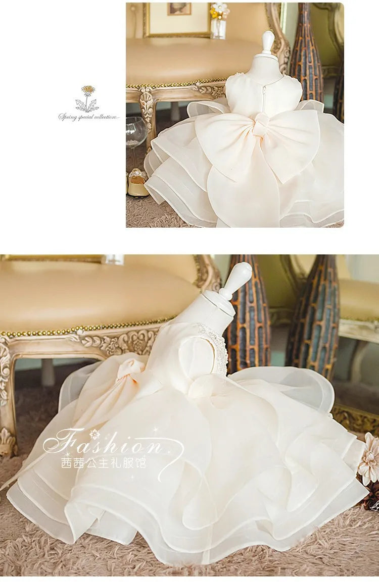 Blumenmädchenkleid Hochzeitskleid 2024Neues Modenschau-Performance-Kleid zum ersten Geburtstag für Kinder Prinzessinnenkleid für Mädchen Flauschig.