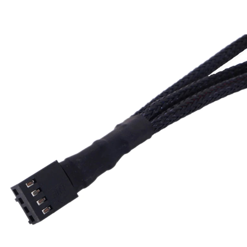 New 4 Pin Pwm Fan Cable 1 To 4/3/2/1 Ways Splitter Black Sleeved 27cm Extension Cable Connector Pwm Extension Cables.