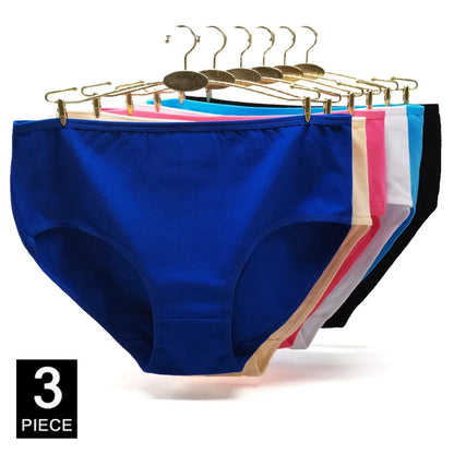Panties Plus Size Cotton Underwear Women Briefs Woman Knickers Lady Lingerie Girl intimate Large 3 Pieces/Lot.