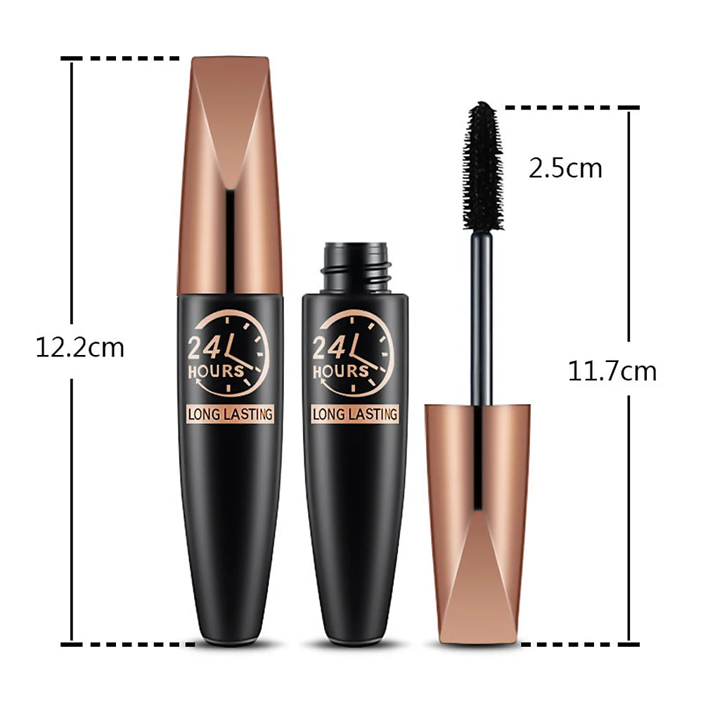Silk Fiber Black Mascara Makeup Waterproof Lasting Lengthens Eyelashes Extension Non-smudge Anti-sweat Mascara Makeup Cosmetics.