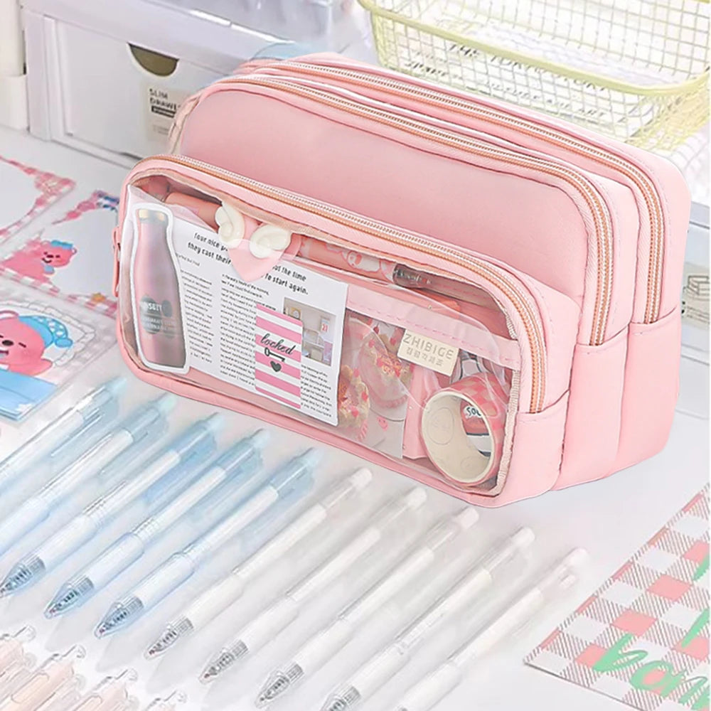 Neues einfaches Federmäppchen mit großem Fassungsvermögen für Schüler.