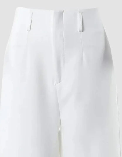 Summer Sexy 2 Piece Set Women V-Neck Strap Shirred Slim Crop Top & Lace-up Wide Leg Pants Sets Elegant Holiday Lady Suit.