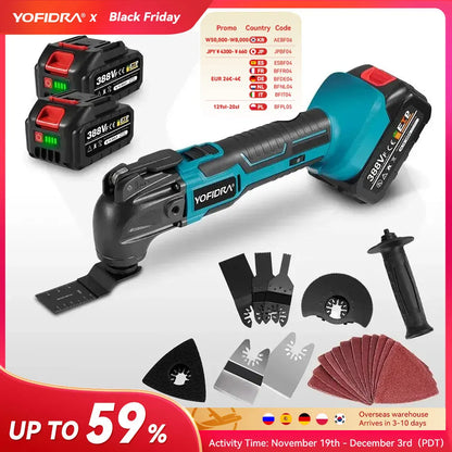 YOFIDRA Oszillierende Multifunktionswerkzeug Elektrische Säge Trimmer Schaufel Schneiden Holzbearbeitung Maschine Für Makita 18V Batterie Pin