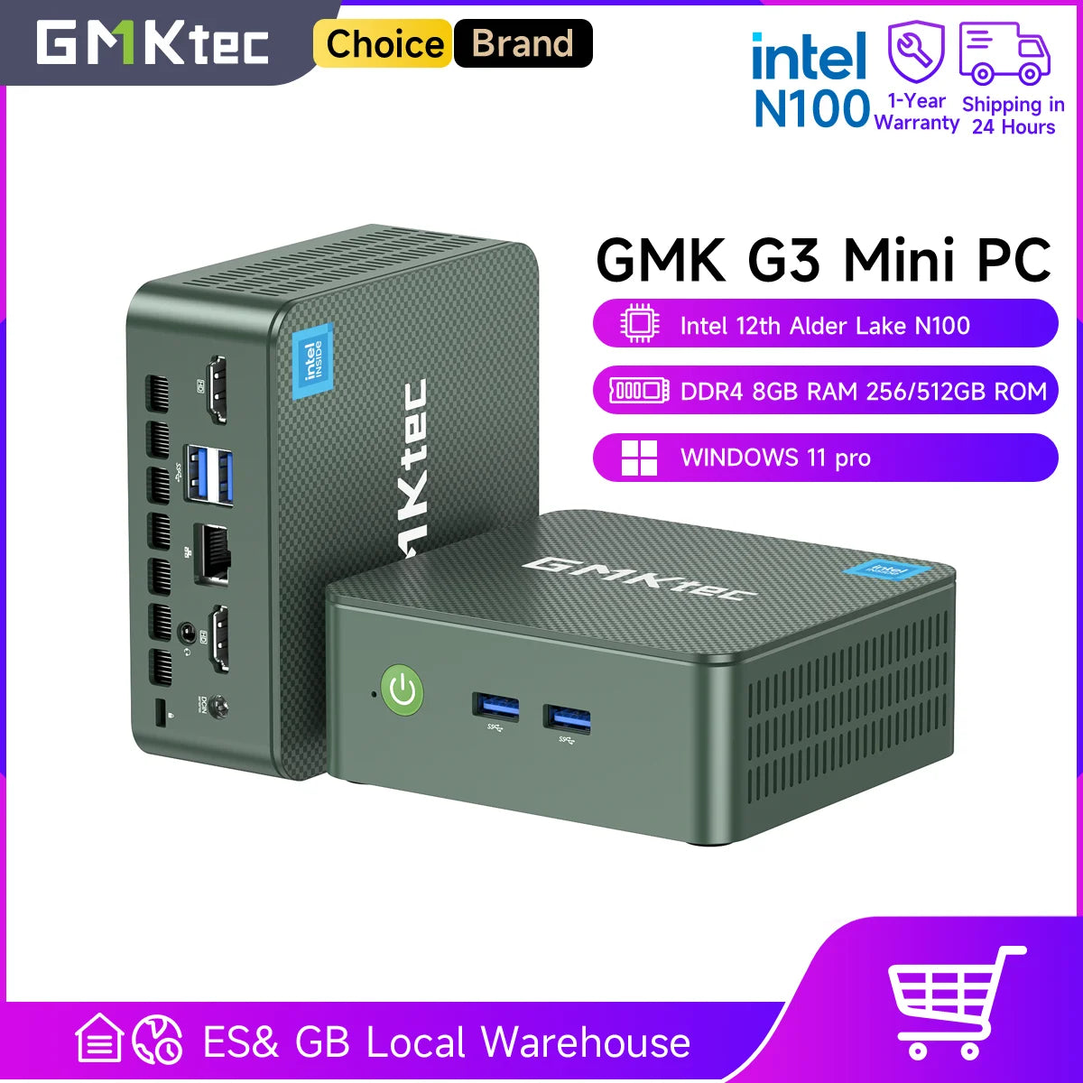 GMKtec G3 Mini PC Intel Alder Lake N100 Windows 11 Pro Desktop Computer 8/16GB RAM 256/512GB PCIe M.2 SSD WiFi 6 BT5.2 Mini PC.