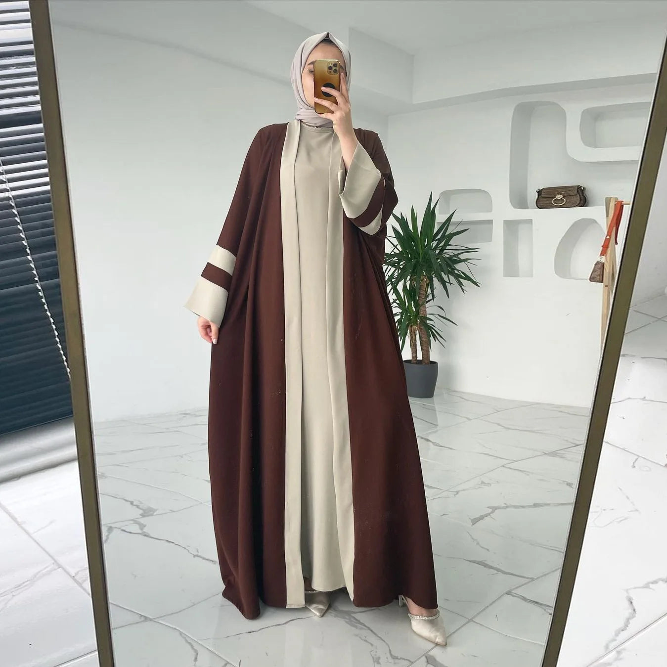 Eid Muslimisches Kleid und Abayas für Frauen, 2-teiliges Set, Musulman Ensembles Marokko, Ramadan-Kaftan, Abaya, Kaftan, Dubai, arabische lange Robe 2024.