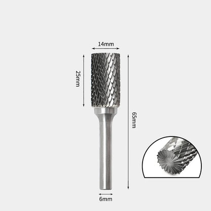 Hartmetallfräser, Wolframstahl-Schleifkopf, zylindrisch 6 mm, AE AX AX Metallfräser