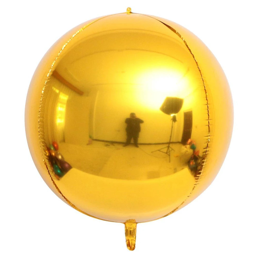 20/10/5Pcs 4D Runde Folienballons 10/18/22 zoll Metall Rose Gold Silber 4D Folienballons Helium Luft Globos Geburtstag Hochzeit Dekor