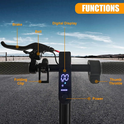 Black 350W Foldable Electric Scooter with Bag for Adults, 30KM Range, APP Support, Foldable Commuter E-scooter.