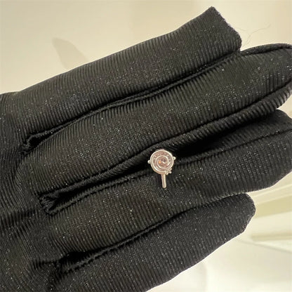 1PCS Cute Pink Zircon 316L Stainless Steel Ear Bone Nail New Fashion Y2K Punk Small Earring for Women Cochlea Jewelry Party Gift.