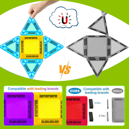 Magnetic Building Blocks Construction Sets Mini Size DIY Montessori Sensory Educational Magnets Toys For Boys Girls Kids Gift.